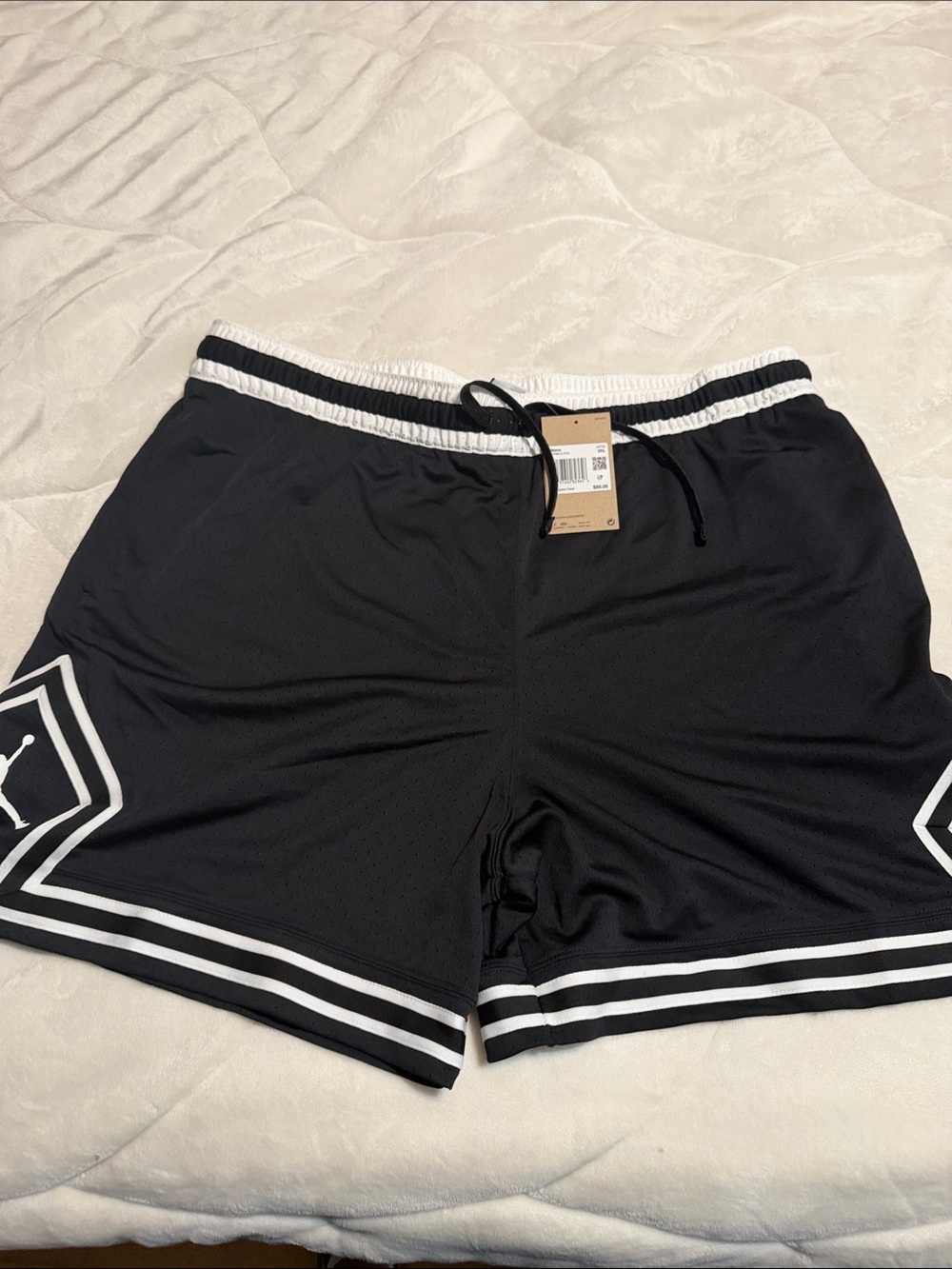 Jordan Black and White Men's Active Shorts